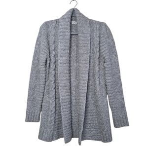 Oriana womens Grey Wool Blend Cable Knit Cardigan Sweater Sz Small  Grandp Cozy